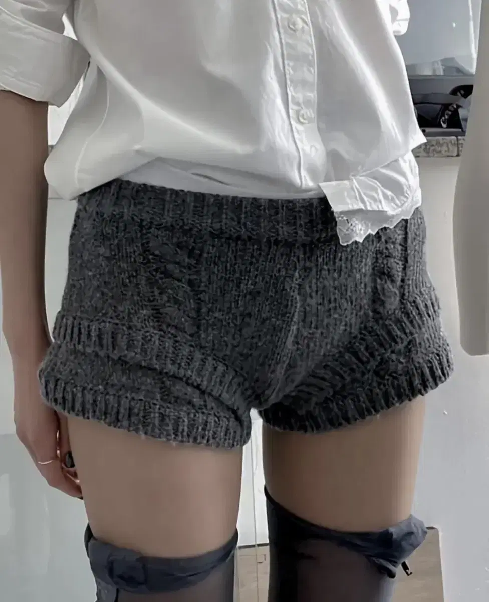 Highwaist knit short pants